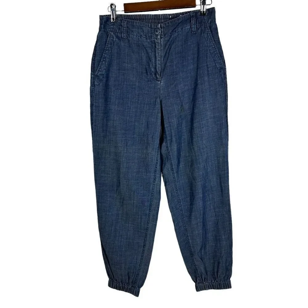 Talbots Relaxed Fit Chambray Joggers Size Small